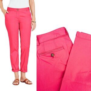 Talbots Womens Pants Pink Size 10 Weekend Chino Mid Rise Stretch Preppy Classic